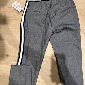 Zara Gray and White Chinos with Side Stripe
